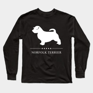 Norfolk Terrier Dog White Silhouette Long Sleeve T-Shirt